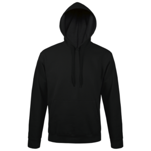 Sweat Noir capuche unisexe